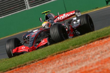 Podieplads til Lewis Hamilton i hans første Formel 1 løb.